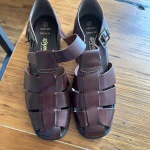 Brown Genuine Leather Womens Sandals